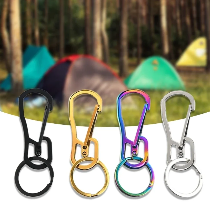 

Stainsless Steels Carabiner Keychains Heavy Dutys Belt Clip Camping Keyring Buckle