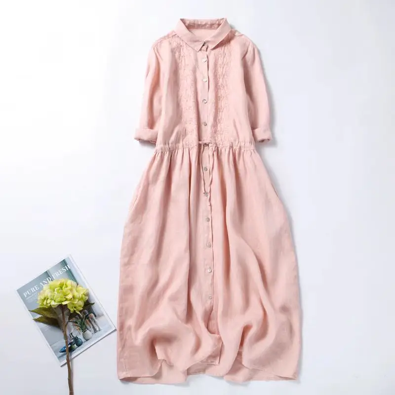 Oversized Korea Style Summer Embroidery Shirt Dress Casual Loose Cotton Polo Neck Dresses for Women Ladies Cardigan Dress Spring
Oversized Korea Style Summer Embroidery Shirt Dress Casual Loose Cotton Polo Neck Dresses for Women Ladies Cardigan Dress Spring
