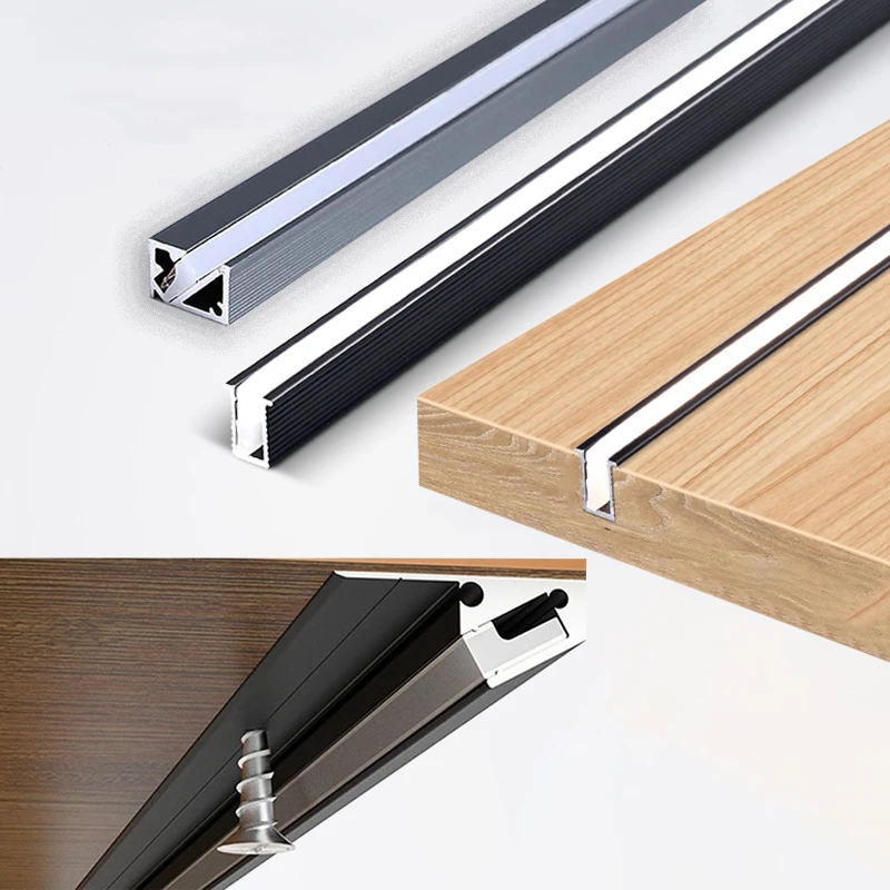 

Led Kitchen Cabinet Light Bar LED Strips Channel Diffuser Aluminum Profile Wardrobe Bookcase Layer Shelf Hidden Lighting DC12V