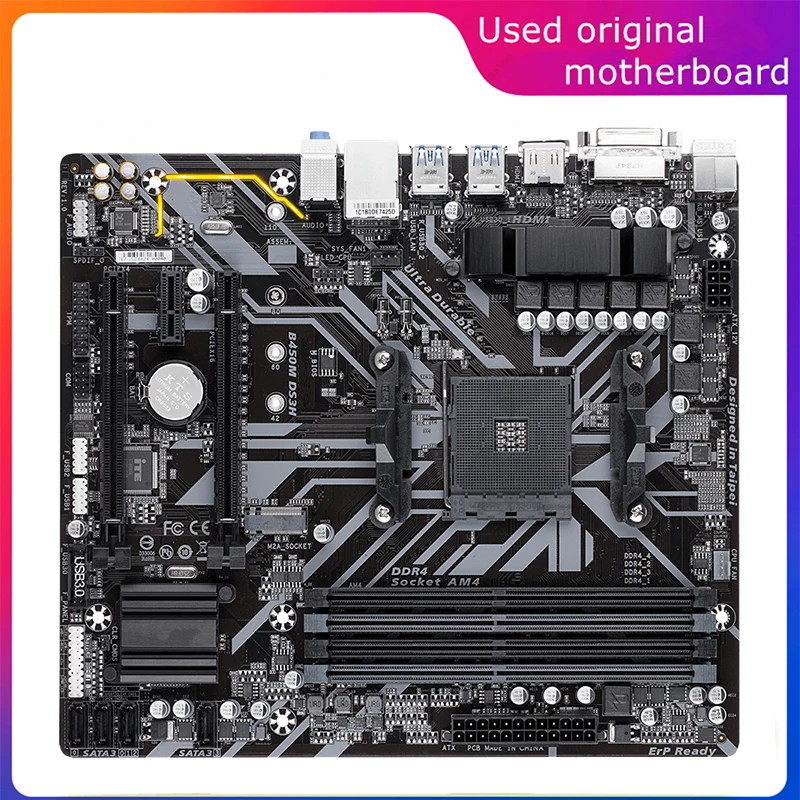 

Used AM4 For AMD B450 B450M DS3H Computer Motherboard PCI-E3.0 USB3.0 SATA3 AM4 DDR4 128G Desktop Mainboard