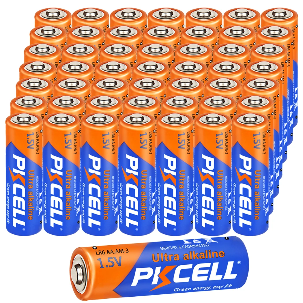 50Pcs PKCELL LR6 E91 AM3 MN1500 2A AA 1.5V Alkaline Dry Battery for Toys,remote control,LED,
50Pcs PKCELL LR6 E91 AM3 MN1500 2A AA 1.5V Alkaline Dry Battery for Toys,remote control,LED,