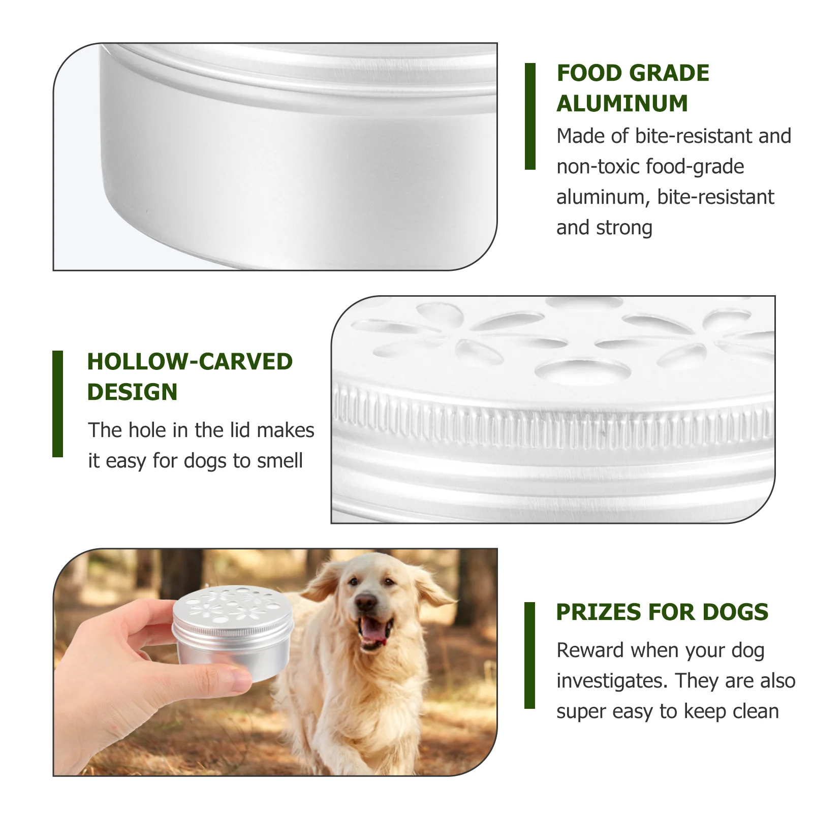 Dog Scent Work Tins 10Pcs Dog Scent Training Kit Aluminum Smell Training Box Hollow Lids Dog Nose Training Containers Kit
Dog Scent Work Tins 10Pcs Dog Scent Training Kit Aluminum Smell Training Box Hollow Lids Dog Nose Training Containers Kit