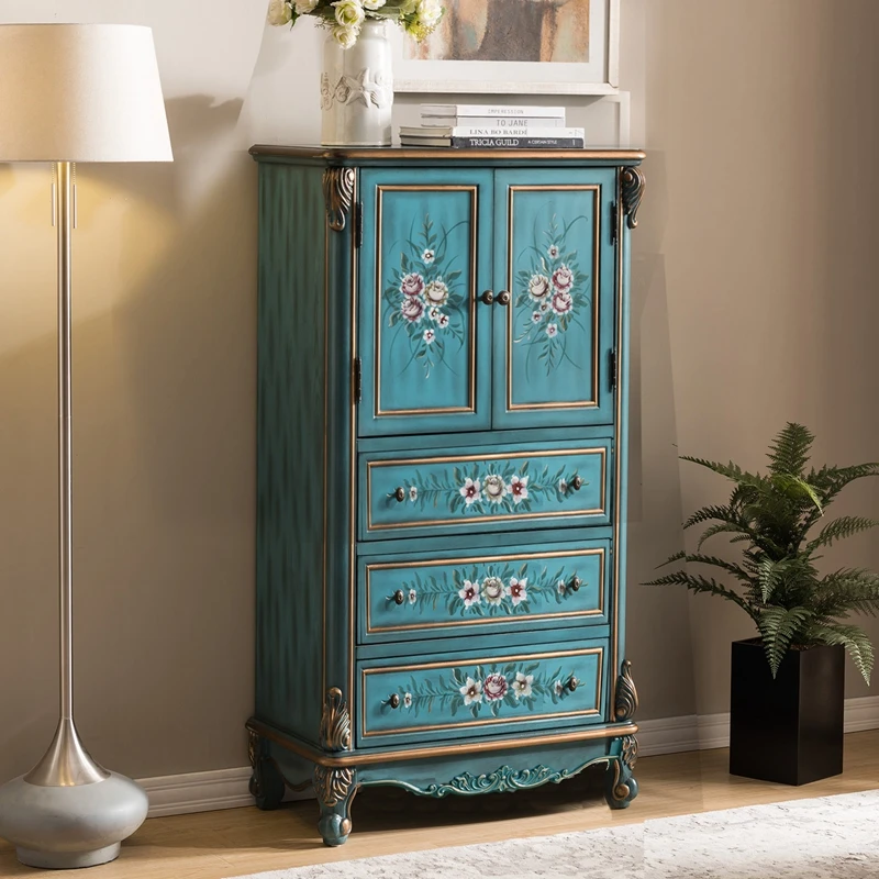 European Locker Solid Wood Chest of Drawers American Clothes Closet High Cabinet Painted Entrance Cabinet
European Locker Solid Wood Chest of Drawers American Clothes Closet High Cabinet Painted Entrance Cabinet