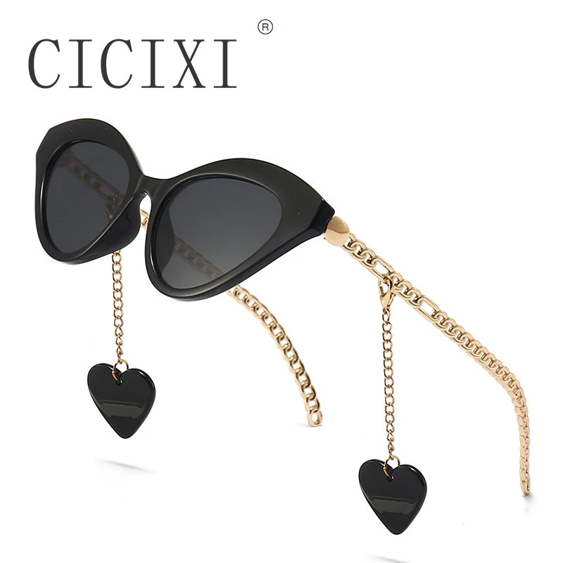 CICIXI Retro Cat Eye Sunglasses Women Chain Legs Design Detachable Heart Earring Trend Decoration Sun Glasses Eyewear
CICIXI Retro Cat Eye Sunglasses Women Chain Legs Design Detachable Heart Earring Trend Decoration Sun Glasses Eyewear