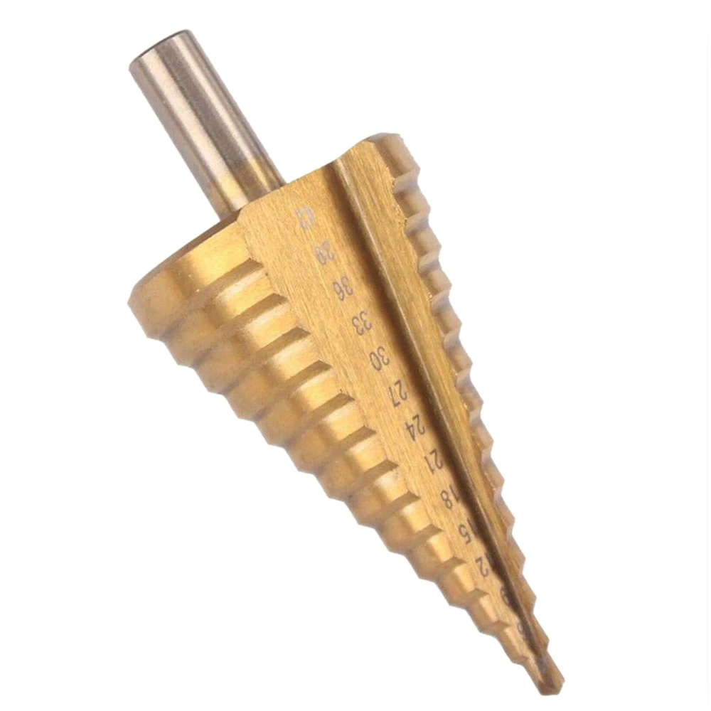 HSS Step Cone Drill Bit - 4-42Mm 14 Sizes Round Shank Hole Cutter Tool High Speed Steel
HSS Step Cone Drill Bit - 4-42Mm 14 Sizes Round Shank Hole Cutter Tool High Speed Steel