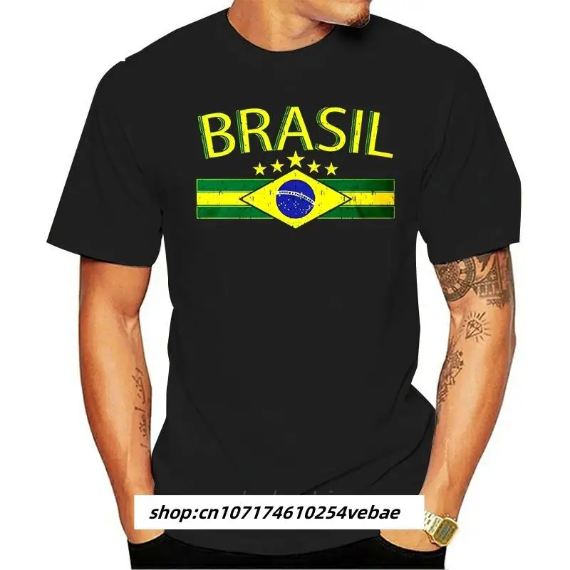 

Mens T Shirts Fashion Men's Brasil Flag and Country Emblem, Brazil T-shirt T Shirt Short Sleeve summer tshirt drop shipping