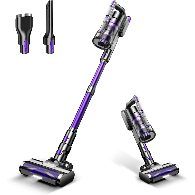 

Cordless Vacuum Cleaner with 450W 33Kpa Powerful Suction, Up to 50 Mins Runtime, 1.3L Dust Cup, 6 in 1 Stick Vacuum Cleaner