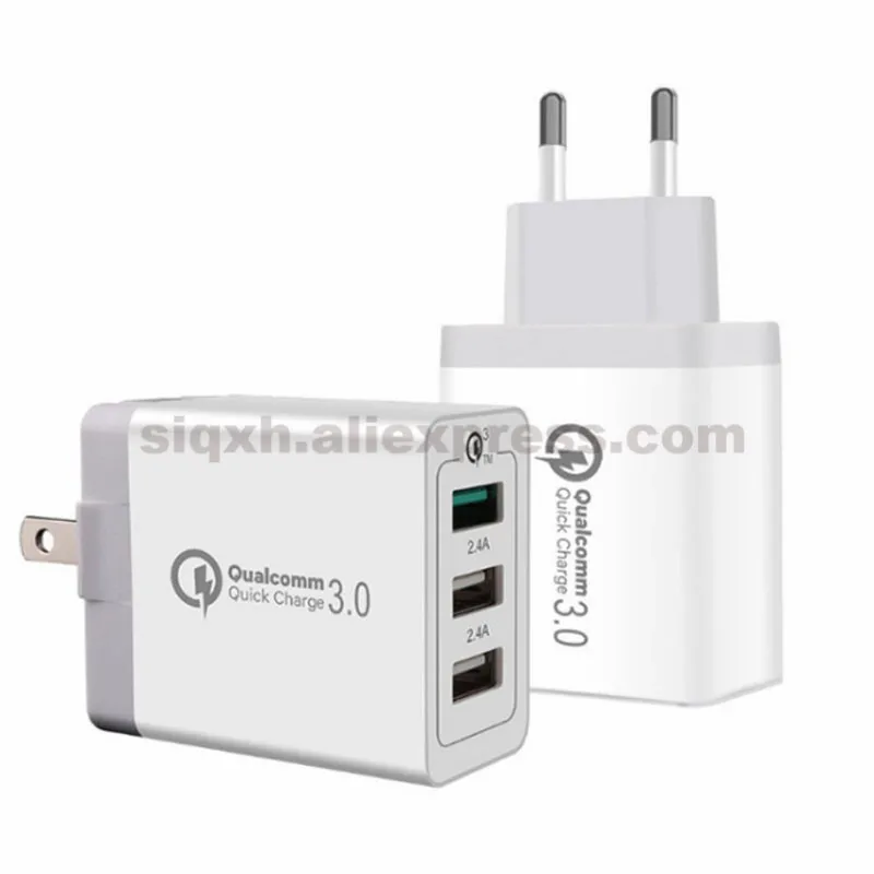 

10Pcs 30W Quick Charger QC3.0 EU US UK AU Plug Wall 3 USB Ports For Samsung S8 S9 Huawei Xiaomi 10 iPhone X iPad 3A Fast Charge