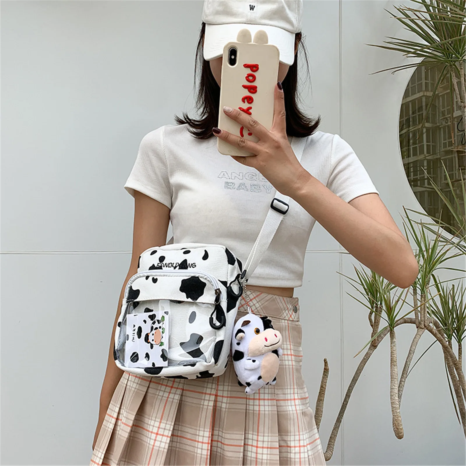 Cute Cow Pattern Canvas Crossbody Bag Mini Shoulder Bag Student Small Messenger Phone Bag Purse
Cute Cow Pattern Canvas Crossbody Bag Mini Shoulder Bag Student Small Messenger Phone Bag Purse