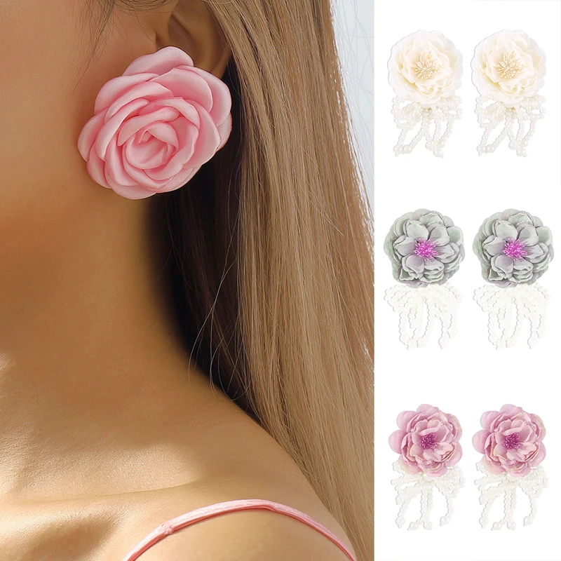 Fashion Macarone Rose Earrings for Women Party Delicate Wedding Vintage Elegant Sweet Camellia Fabric Earrings New Trend Jewelry
Fashion Macarone Rose Earrings for Women Party Delicate Wedding Vintage Elegant Sweet Camellia Fabric Earrings New Trend Jewelry