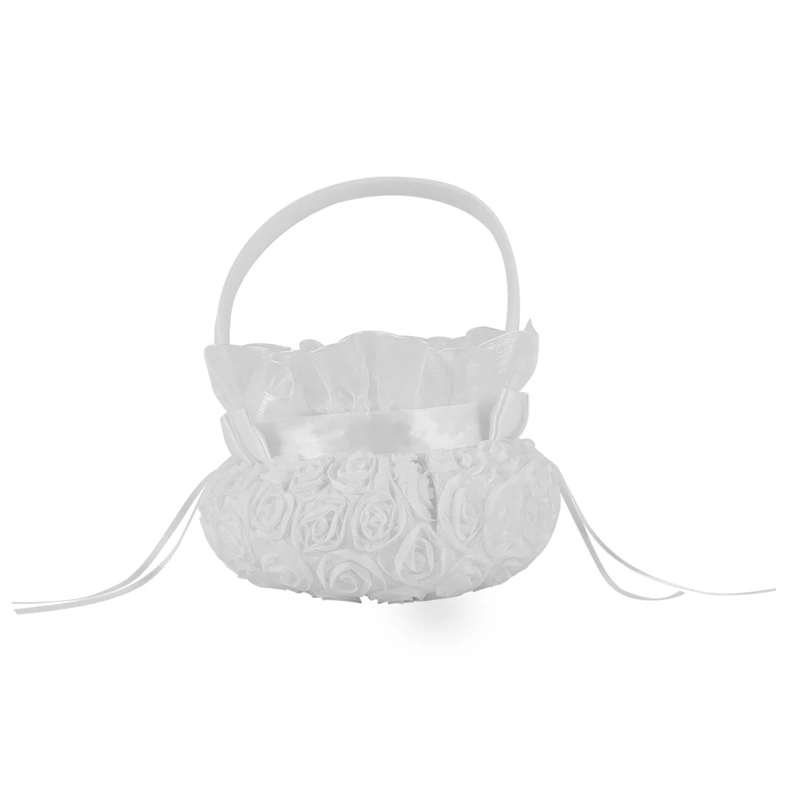 Silk Flower Girl Baskets For Weddings Wedding Flower Basket With Handle White Ceremony Party Decor
Silk Flower Girl Baskets For Weddings Wedding Flower Basket With Handle White Ceremony Party Decor