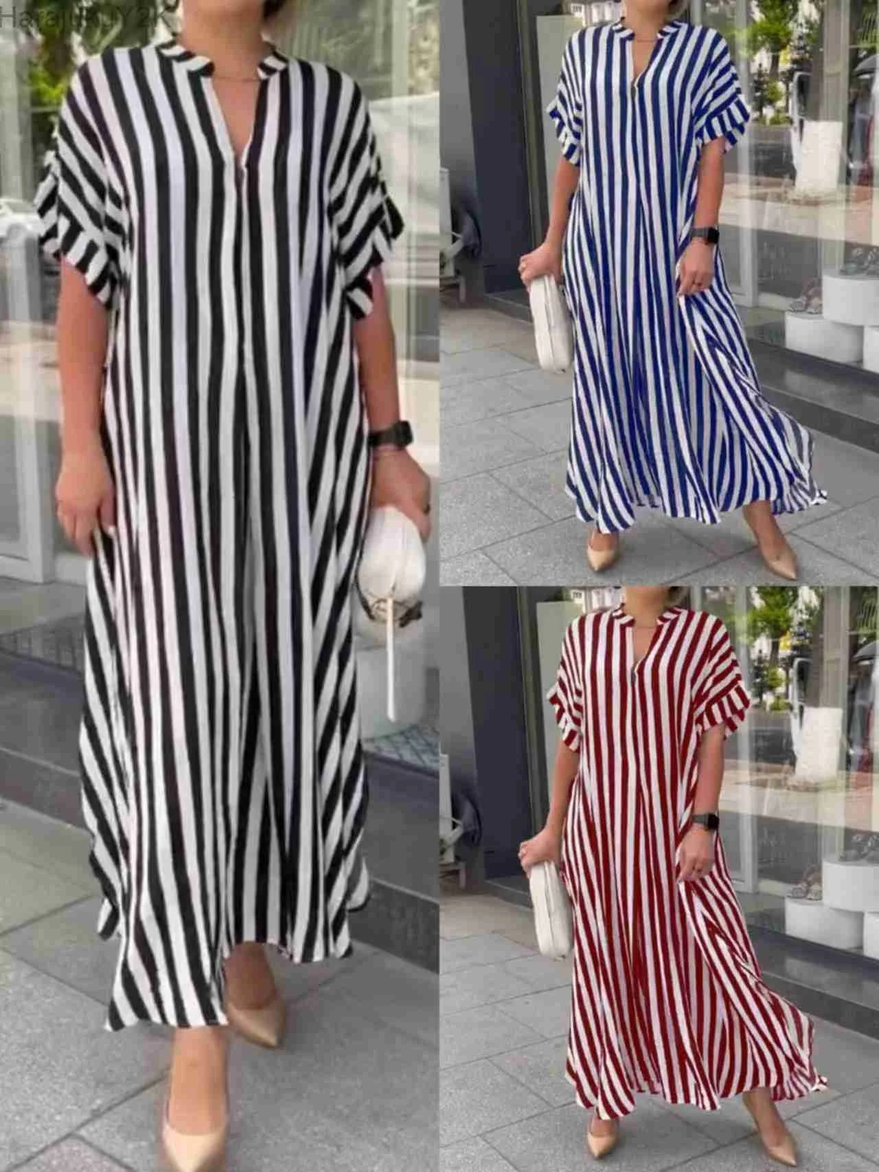 2023 Spring And Summer Women's Fashion Side Split Stripe Cardigan Short Sleeve Dress
2023 Spring And Summer Women's Fashion Side Split Stripe Cardigan Short Sleeve Dress