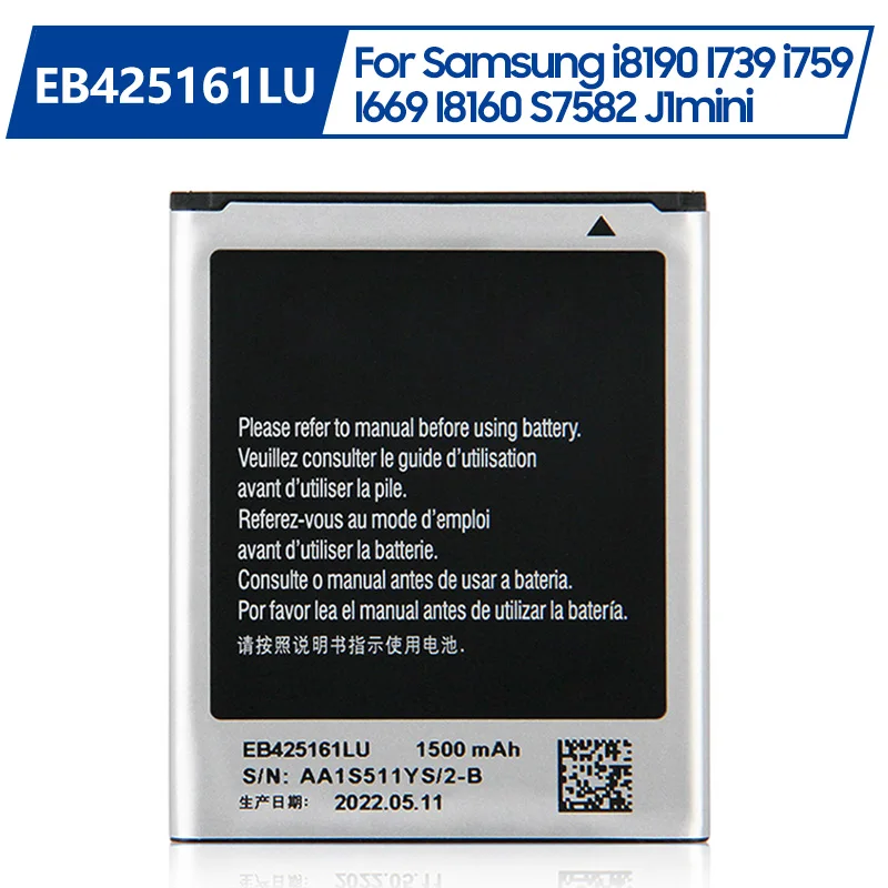 Сменный аккумулятор EB425161LU для Samsung GT-S7562L S7560 S7566 S7568 S7572 S7580 i8190 I739 i759 I669 I8160 S7582 J1mini
Сменный аккумулятор EB425161LU для Samsung GT-S7562L S7560 S7566 S7568 S7572 S7580 i8190 I739 i759 I669 I8160 S7582 J1mini