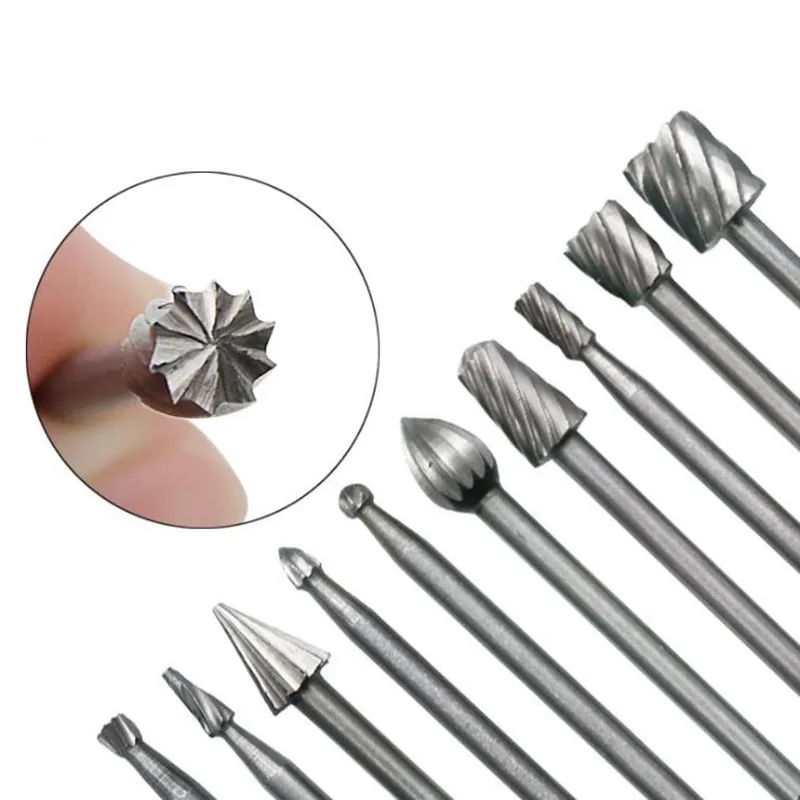 10pcs Set HSS Titanium For Dremel Routing Rotary Milling Rotary File Cutter Wood Carving Carved Knife Cutter Tools Accessories
10pcs Set HSS Titanium For Dremel Routing Rotary Milling Rotary File Cutter Wood Carving Carved Knife Cutter Tools Accessories