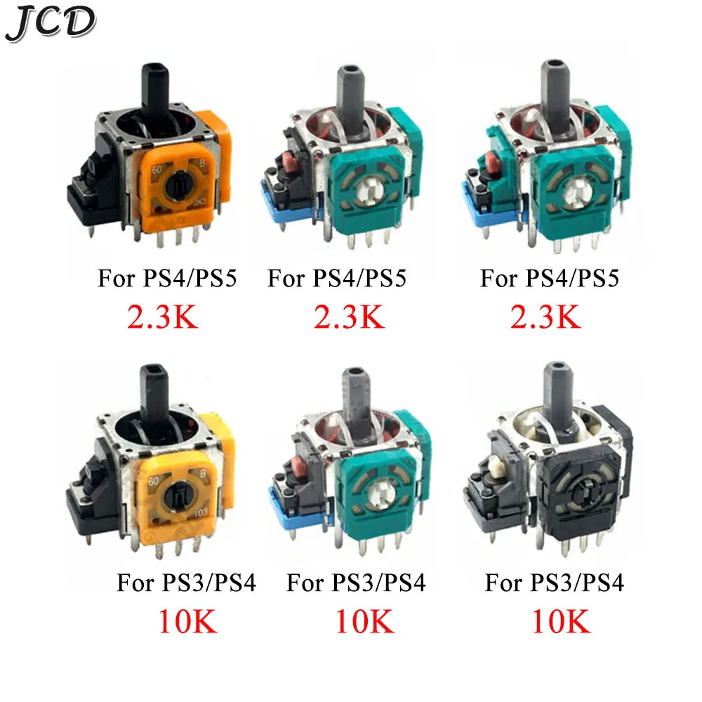 

JCD 1pcs 3D Analog Stick Joystick Sensor Module 3Pin Rocker For PS5 PS4 PS3 Controller Axis Resistors Potentiometer Replacement