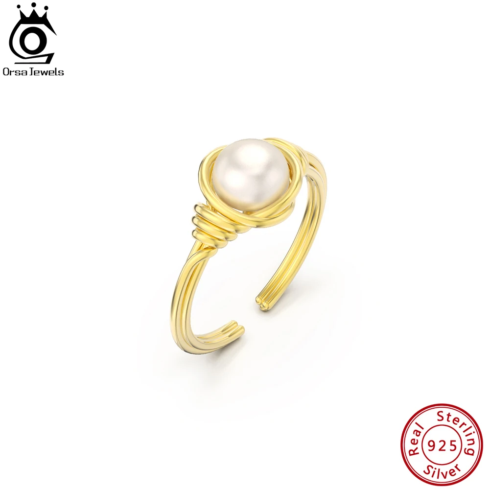 ORSA JEWELS Round Pearl Adjustable Finger Rings For Women 925 Sterling Silver Simple Korean Wedding Statement Jewelry GPR16
ORSA JEWELS Round Pearl Adjustable Finger Rings For Women 925 Sterling Silver Simple Korean Wedding Statement Jewelry GPR16