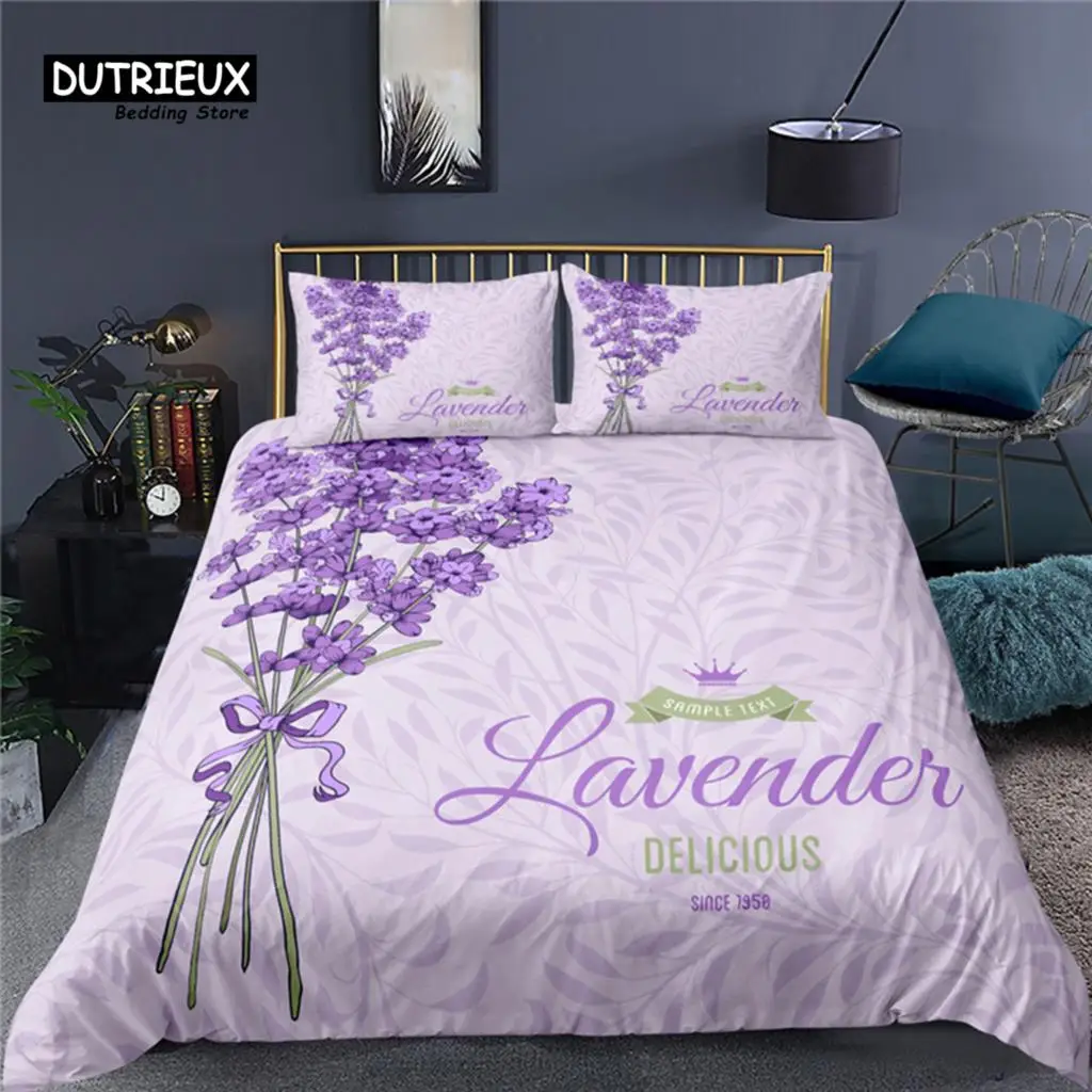 

Luxury 3D Lavender Print Home Living Comfortable Duvet Cover Pillowcase Kid Bedding Set Queen and King EU/US/AU/UK Size