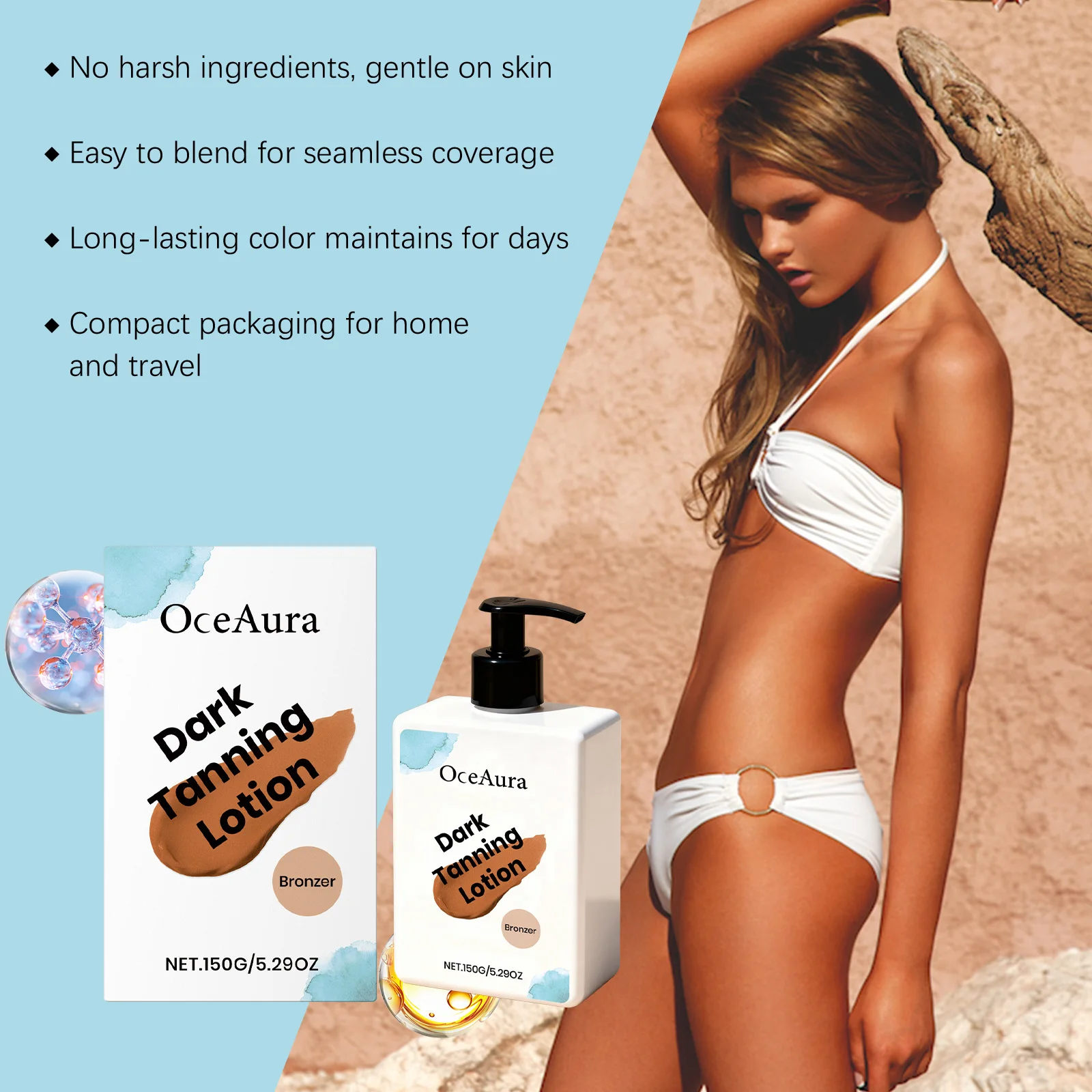 Self Tanner Tanning Cream for Sunbeds Outdoor Sun Natural Tan Bronzer for Glowing Skin Moisturizing Sun Tanner Summer Essential 11 Sd9f9a40b66de4f8e8d2859022dcfb63ei