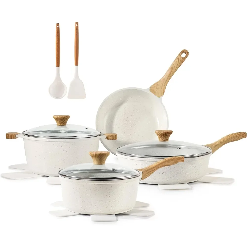 Nonstick Ceramic Cookware Set 13-Piece, Healthy Pots and Pans Set, Non-toxic Kitchen Cooking Set, PFAS and PFOA Free
Nonstick Ceramic Cookware Set 13-Piece, Healthy Pots and Pans Set, Non-toxic Kitchen Cooking Set, PFAS and PFOA Free