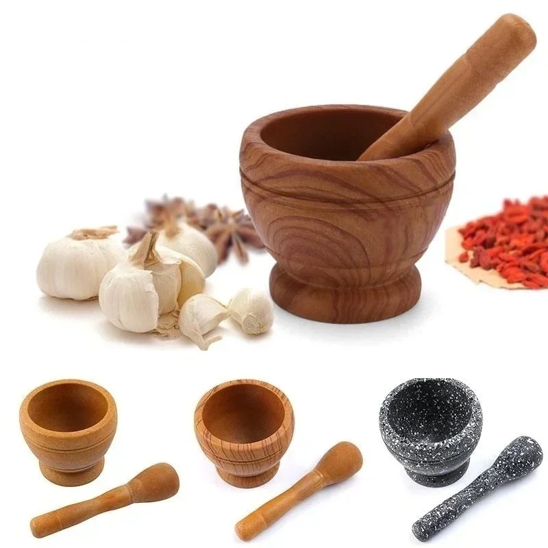 

Mortar Spice Grinder PP Grinding Bowl Set Garlic Crush Pot Kitchen Tool Herb Crusher Easy to Clean