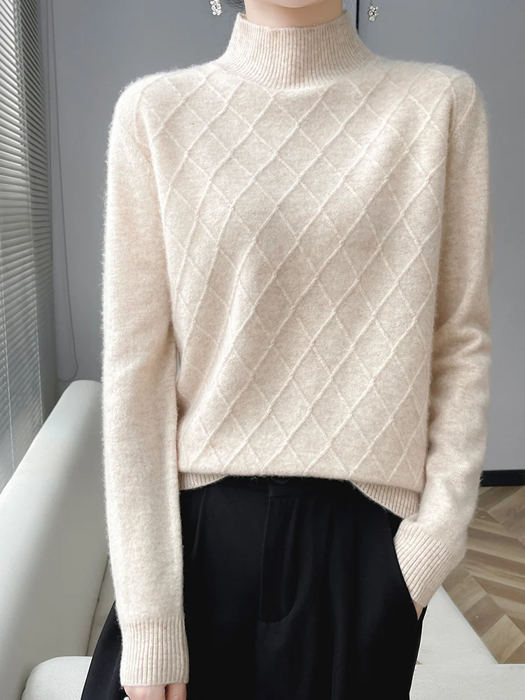 100% Merino Wool Sweater Thick Women Autumn Winter Pullovers O-Neck Long Sleeves Cashmere Knitwear Female Basic Bottoming Shirt
100% Merino Wool Sweater Thick Women Autumn Winter Pullovers O-Neck Long Sleeves Cashmere Knitwear Female Basic Bottoming Shirt