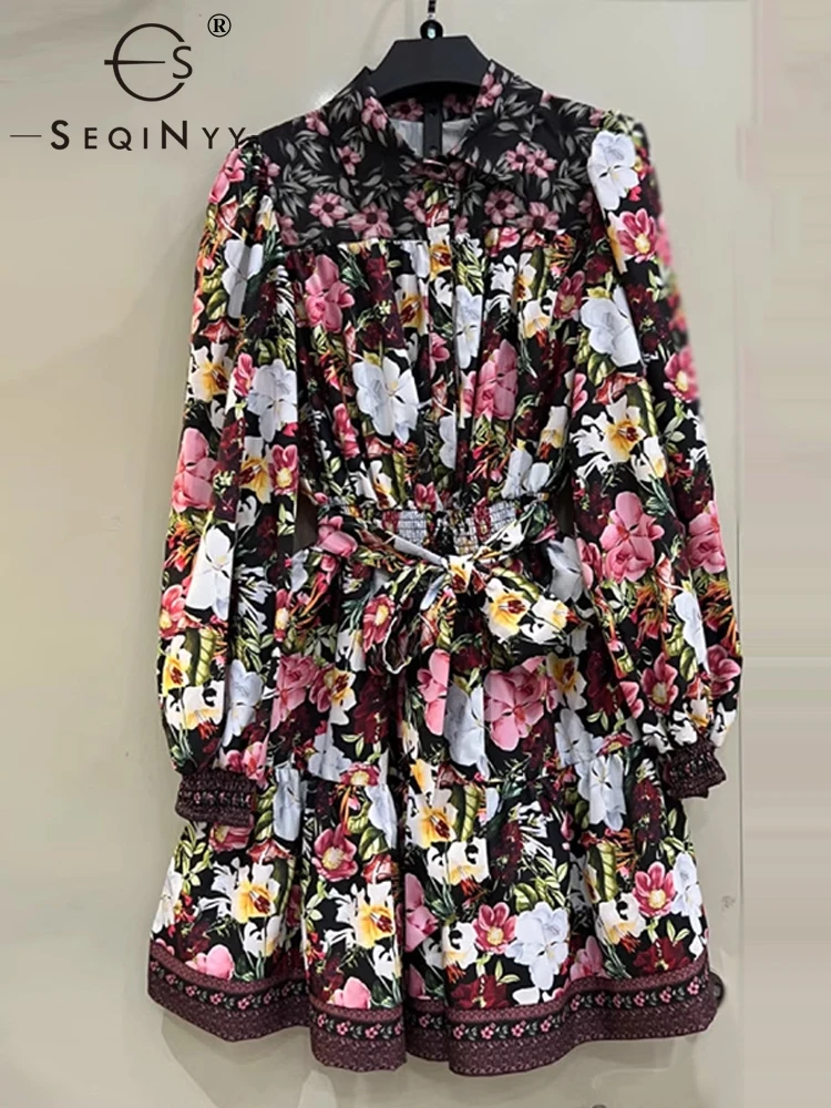 SEQINYY Casual Shirt Dress Summer Spring New Fashion Design Women Runway High Street Vintage Flower Print Elastic Waist Belt
SEQINYY Casual Shirt Dress Summer Spring New Fashion Design Women Runway High Street Vintage Flower Print Elastic Waist Belt