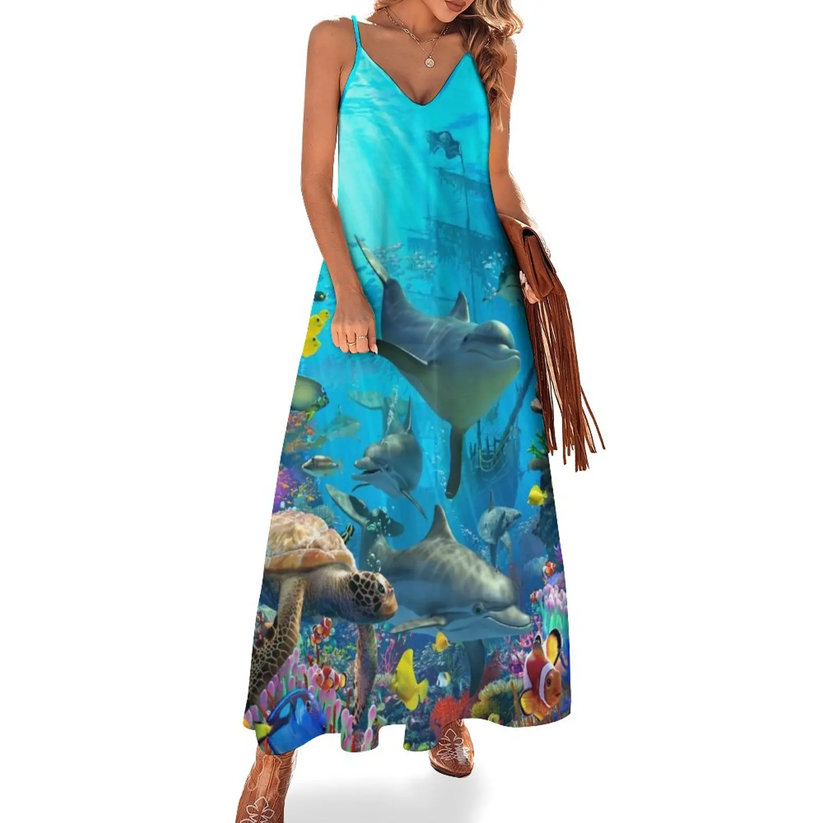 Dolphin Playground Sleeveless Dress cute dress long dress women summer dress for woman
Dolphin Playground Sleeveless Dress cute dress long dress women summer dress for woman