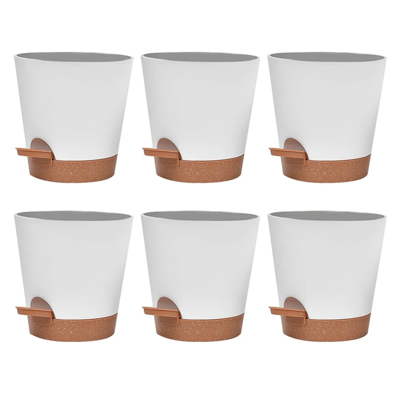 Plant Pots Plastic 6 Inch Self Watering Planters With Drainage Hole, Planters For All House Plants, Succulents,Snake Plant 5Pcs
Plant Pots Plastic 6 Inch Self Watering Planters With Drainage Hole, Planters For All House Plants, Succulents,Snake Plant 5Pcs
