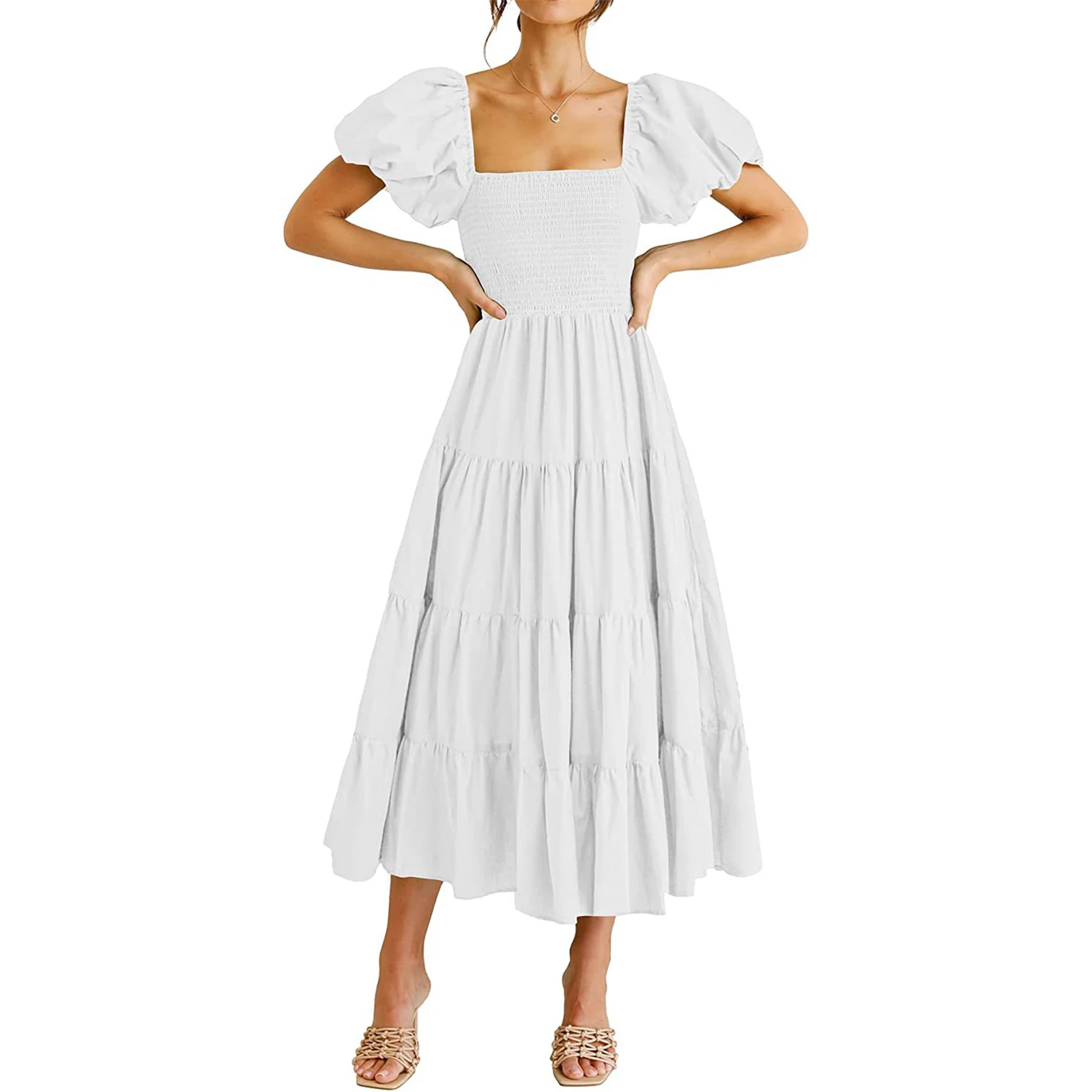 Square Neck Dress Womens Dress Holiday Ladies Midi Dress Puff Sleeve Summer Sundress Beach Breathable Brand New
Square Neck Dress Womens Dress Holiday Ladies Midi Dress Puff Sleeve Summer Sundress Beach Breathable Brand New