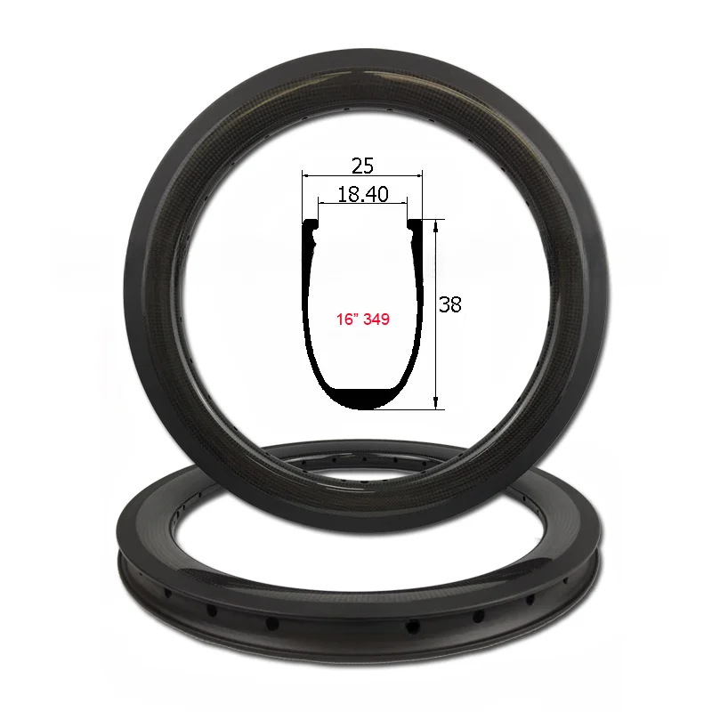 16 Inch 349 Carbon Rim 38mm*25mm for Brompton 3Sixty Fnhon Gust Zephyr Folding Bikes V/Disc Brake Carbon 16" 349 Rims 16inch
16 Inch 349 Carbon Rim 38mm*25mm for Brompton 3Sixty Fnhon Gust Zephyr Folding Bikes V/Disc Brake Carbon 16" 349 Rims 16inch