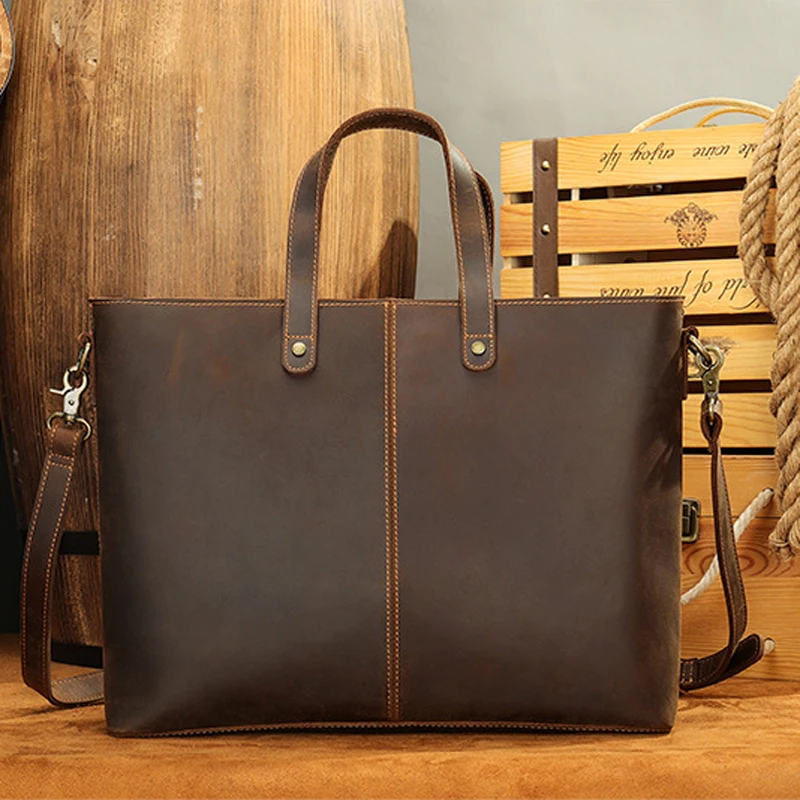 Vintage Man Handbag Briefcase Men Shoulder Crazy Horse Genuine Leather Bags Brown Business Fashion Laptop Bag
Vintage Man Handbag Briefcase Men Shoulder Crazy Horse Genuine Leather Bags Brown Business Fashion Laptop Bag