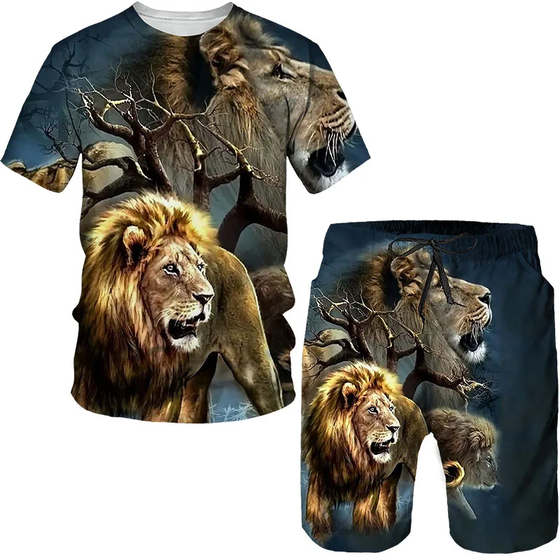 Summer Men's Tiger Short Sleeve Set 3D Print T-Shirt Fashion Two-Piece Suit Male Streetwear Casual Shirt Outsuit Plus Size
Summer Men's Tiger Short Sleeve Set 3D Print T-Shirt Fashion Two-Piece Suit Male Streetwear Casual Shirt Outsuit Plus Size