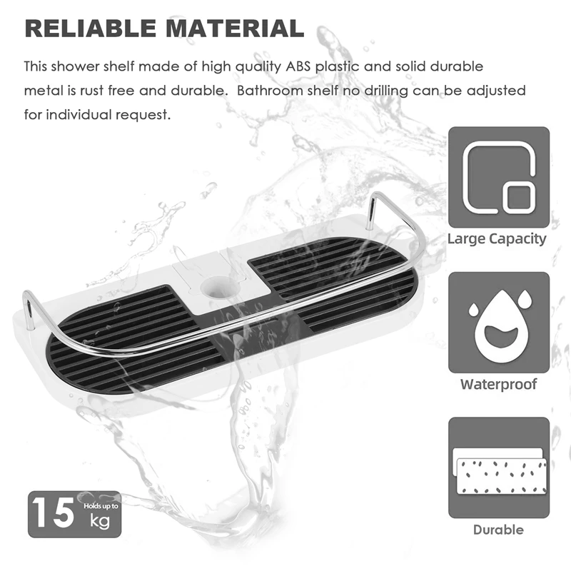 Bathroom Shower Shelf, No Drilling Shower Holders Storage Shower Caddy Hanging Bathroom Organiser For Shower Head Hook
Bathroom Shower Shelf, No Drilling Shower Holders Storage Shower Caddy Hanging Bathroom Organiser For Shower Head Hook