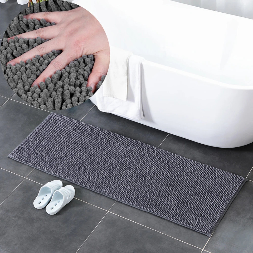 

Плюшевый коврик из синели для ванной, мягкие и абсорбирующие ворсистые коврики для ванны, нескользящий плюшевый напольный ковер для ванны, душа и ванной комнаты