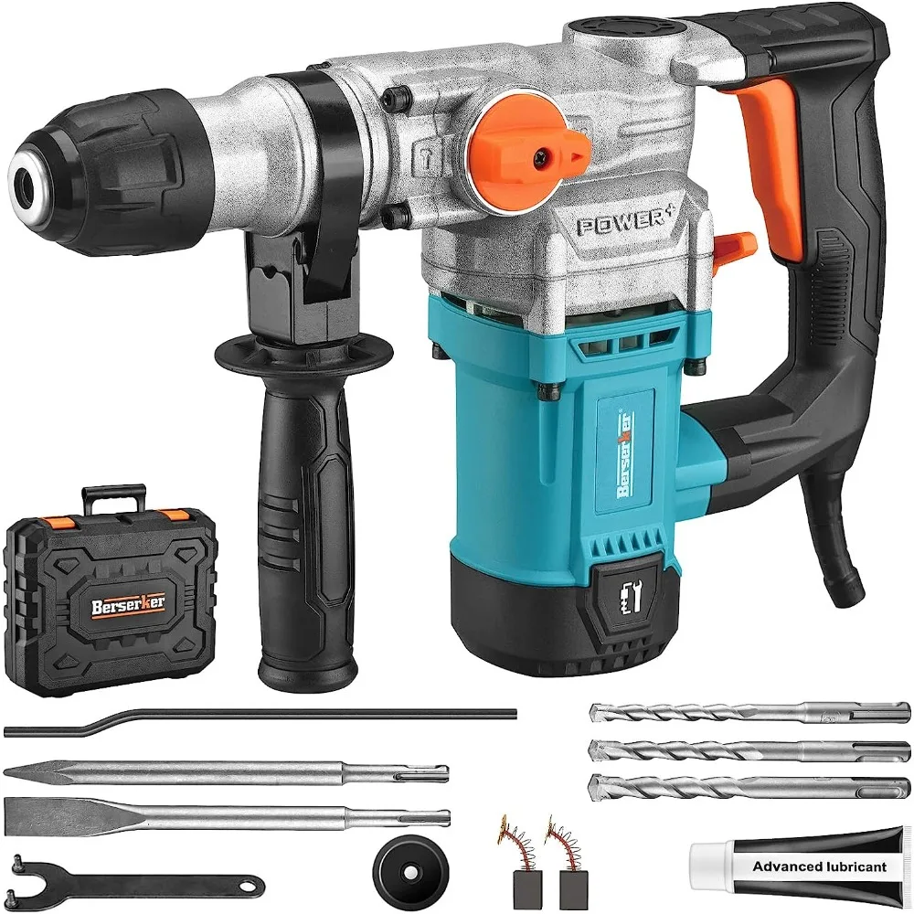 

1-1/8" SDS-Plus Rotary Hammer Drill with Safety Clutch,9 Amp 3 Functions Corded Rotomartillo