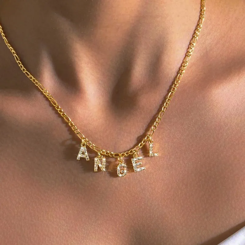 Figaro Link Chain Name Necklace, Personlized Customized Initial Nameplate Pendant,Stainless Steel Jewelry 
Figaro Link Chain Name Necklace, Personlized Customized Initial Nameplate Pendant,Stainless Steel Jewelry