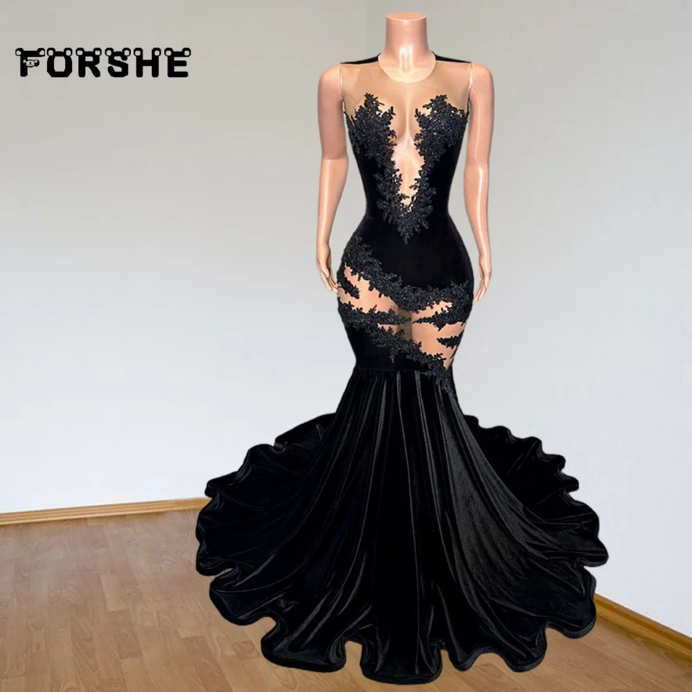 Sexy Black Prom Dresses 2024 Mermaid Sheer Neck Appliqued Beads Black Girls Birthday Gala Gowns
Sexy Black Prom Dresses 2024 Mermaid Sheer Neck Appliqued Beads Black Girls Birthday Gala Gowns