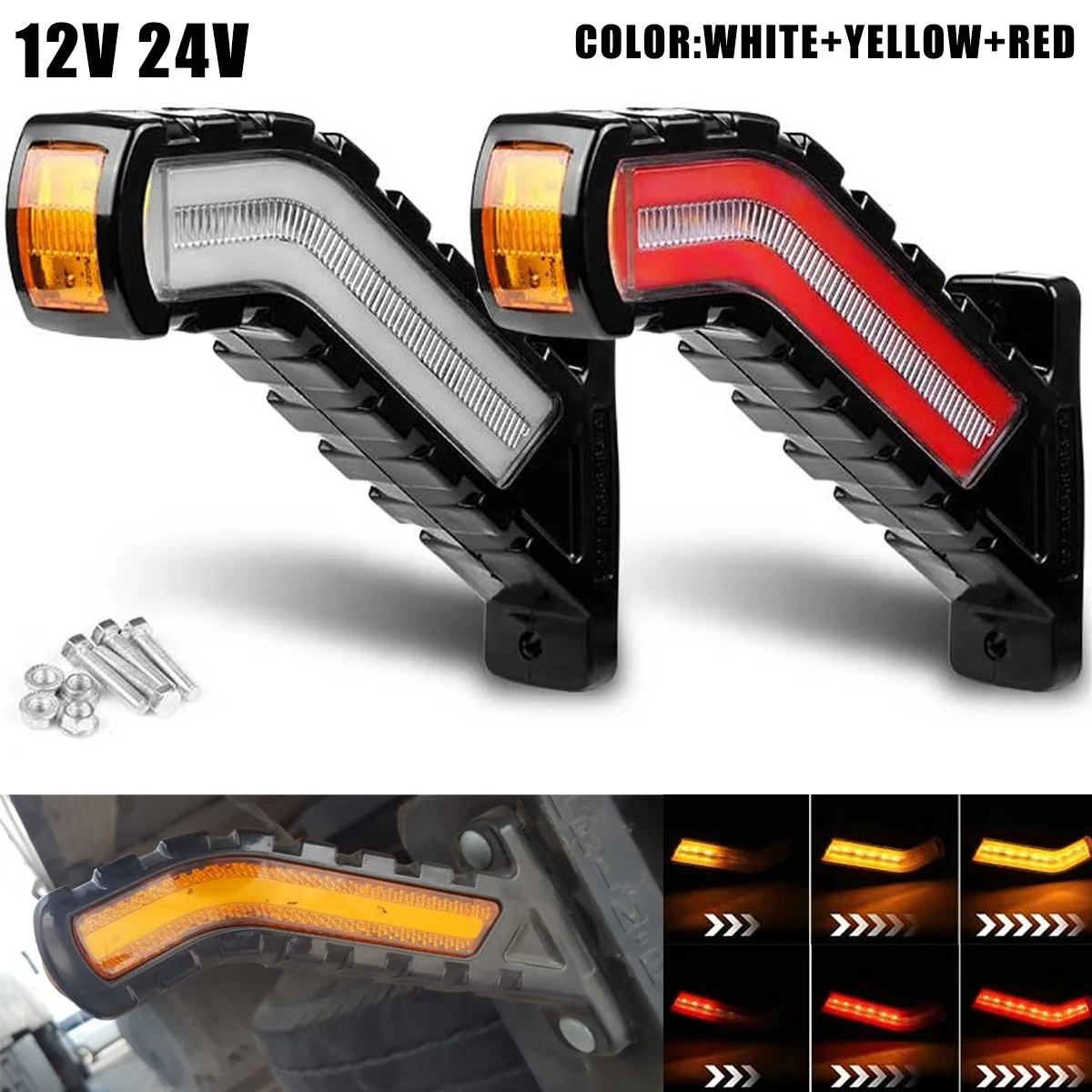 

12-24V 2pcs Side Marker Lights Warning Rear Tail Light car External Lights Trailer Truck Lorry indicator lamp Trailer Van Pickup