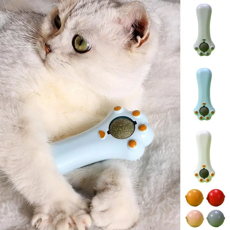 

Cat teasing stick Interactive Cat Toy with Catnip Ball Double-Sided Brush Massager Catnip Wand Stick Fun Exerciser Teaser Toy