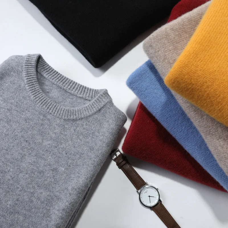 Autumn Winter Men Cashmere Sweater O-neck Soft Warm Pullovers Male Loose Knitted Shirt Korean men's winter blouse 27 Sda0e9646ec1a4662a06d4e281d715afbS