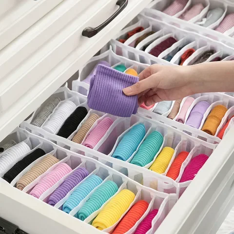 

Underwear Storage Organizer for Clothes Separated Drawer Closet Organizers Divider Boxes For Socks Shorts Scarves Washable