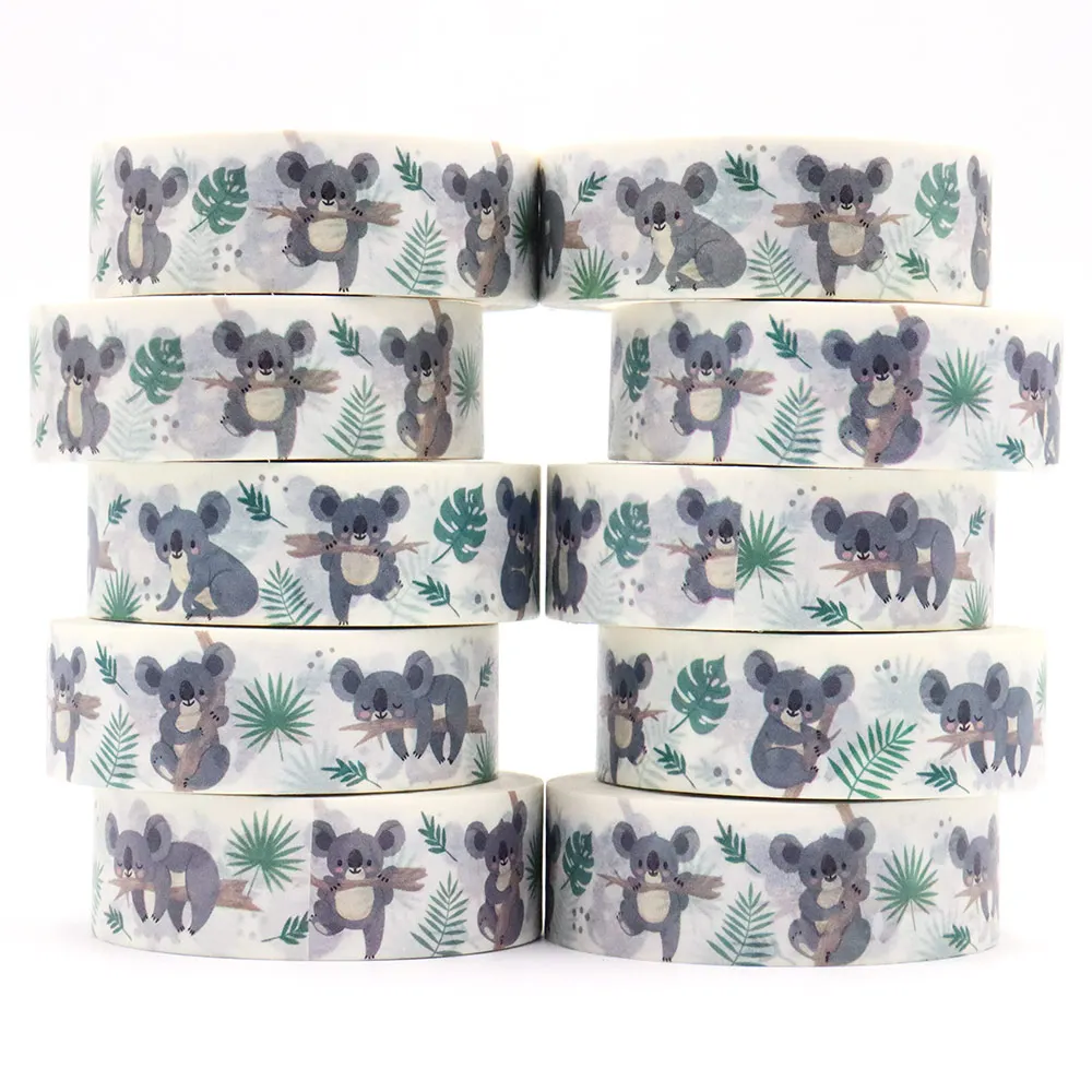 NEW 1PC 15mm x 10m Seamless Cartoon baby koalas australian bears Tropical leaves Tape Stationery Masking Adhesive Washi Tape
NEW 1PC 15mm x 10m Seamless Cartoon baby koalas australian bears Tropical leaves Tape Stationery Masking Adhesive Washi Tape
