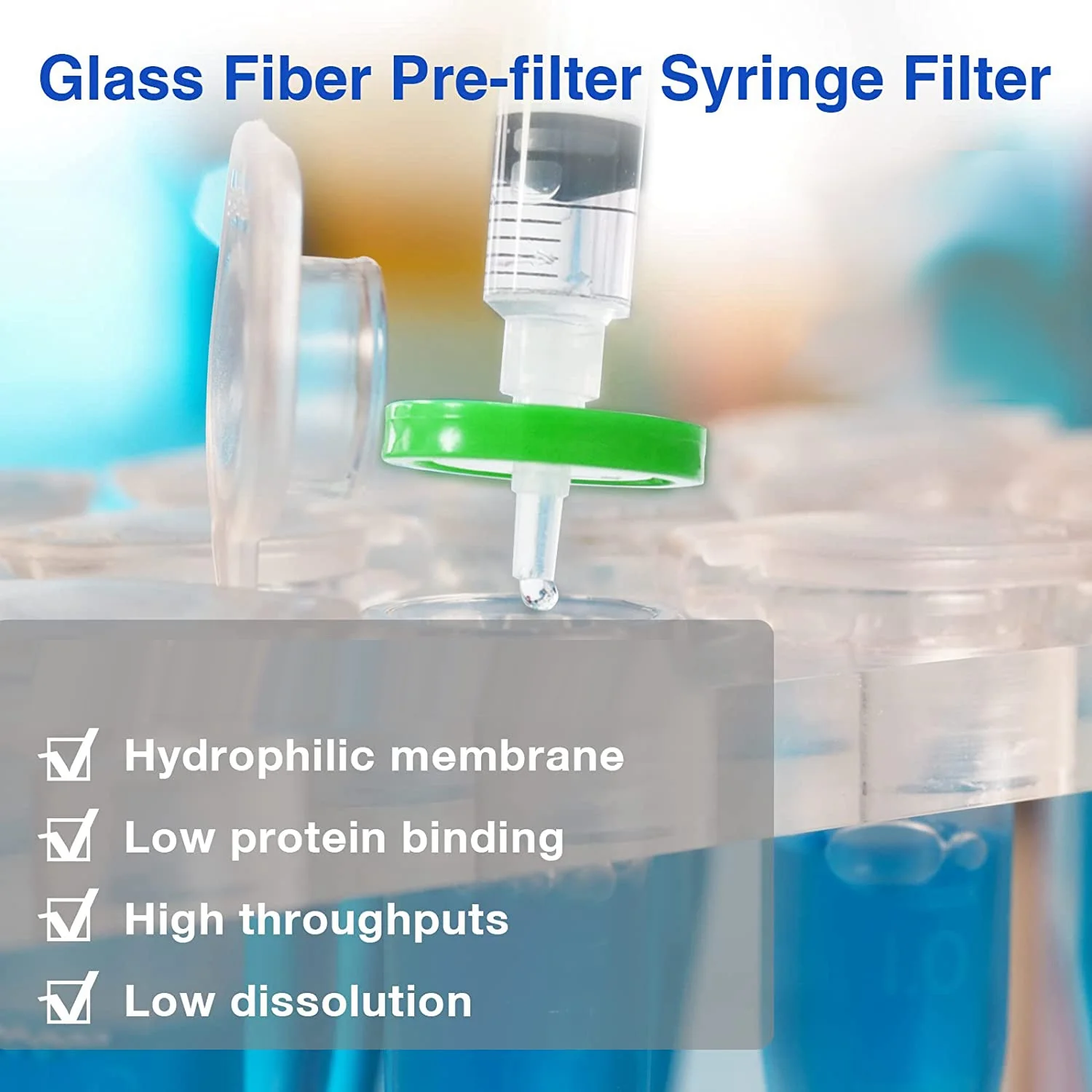 

Sterile Syringe Filter PES 10 Pack, 0.22Um Pore Size, 33Mm Membrane Diameter, Hydrophilic Filtration High Throughput
