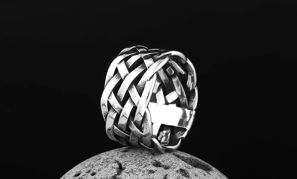 Trendy 316L Stainless Steel Wholesale Price Viking Weave Ring For Man Women Vintage Charm Polished jewelry For Teens Gift Trendy 316L Stainless Steel Wholesale Price Viking Weave Ring For Man Women Vintage Charm Polished jewelry For Teens Gift