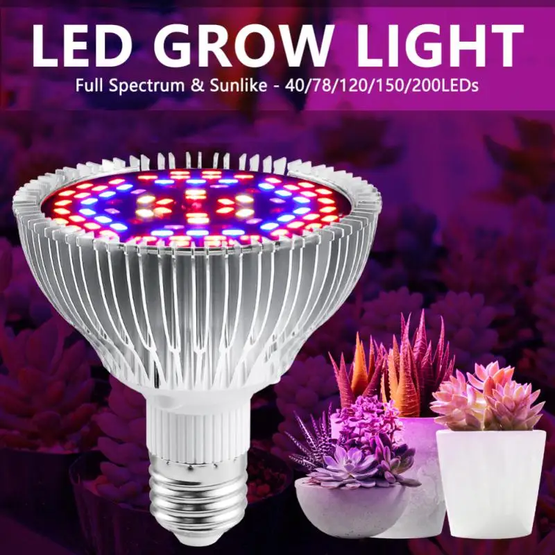 

Full Spectrum Plant LED Grow Light Bulb E27 Phytolamps 18W 28W 30W 50W 80W 100W Fitolampy Indoor Seeds E14 Hydroponic Lamp