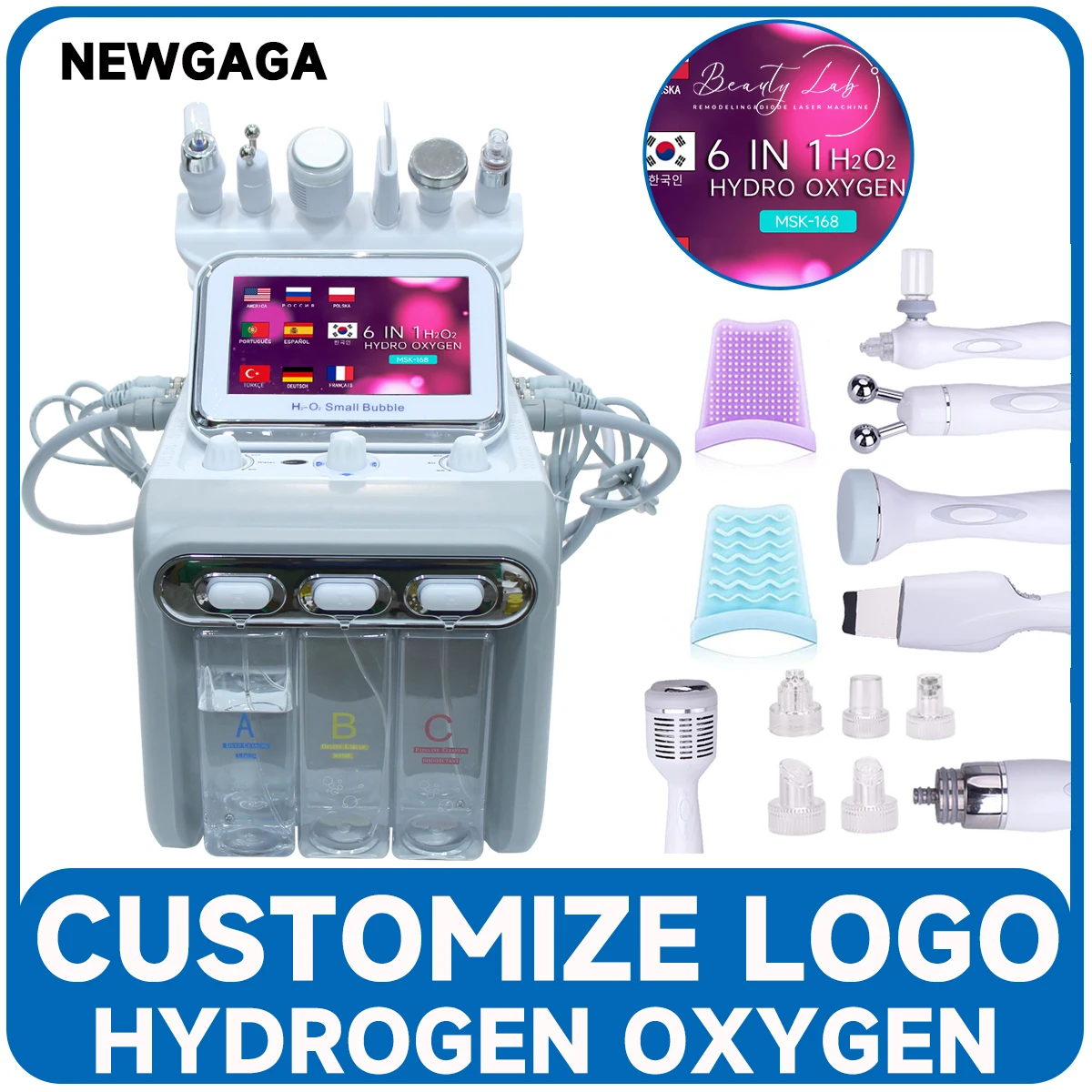 NEWGAGA 6 in 1 Hydrogen Oxygen Small Bubble RF Beauty Instrument Face Lifting Dermabrasion Device Skin Care Scrubber Facial Spa
NEWGAGA 6 in 1 Hydrogen Oxygen Small Bubble RF Beauty Instrument Face Lifting Dermabrasion Device Skin Care Scrubber Facial Spa