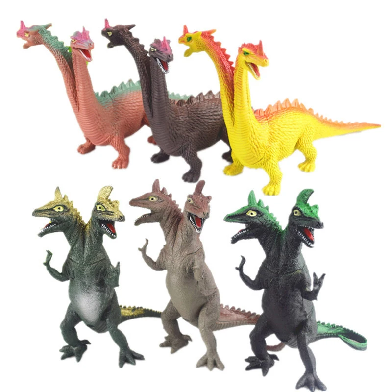 

1Pcs Double-headed Dinosaur Model Toy SOFT Sounding Monster Simulation Dinosaur Model Decoration Gift Style Random K32