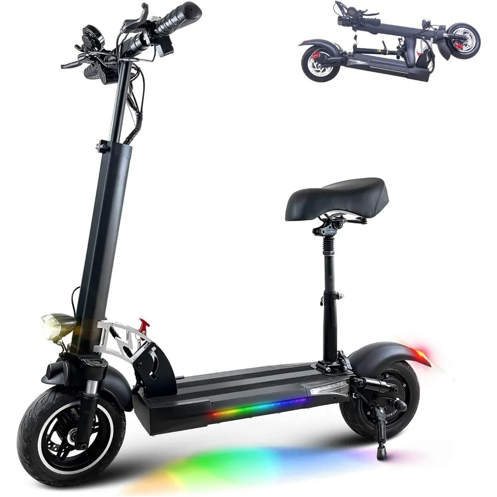 800W Electric Scooter Adults with Seat, Tires City Kick Scooter Up to 30MPH 35Miles Dual BrakeE-Scooter with Ambient Lights
800W Electric Scooter Adults with Seat, Tires City Kick Scooter Up to 30MPH 35Miles Dual BrakeE-Scooter with Ambient Lights
