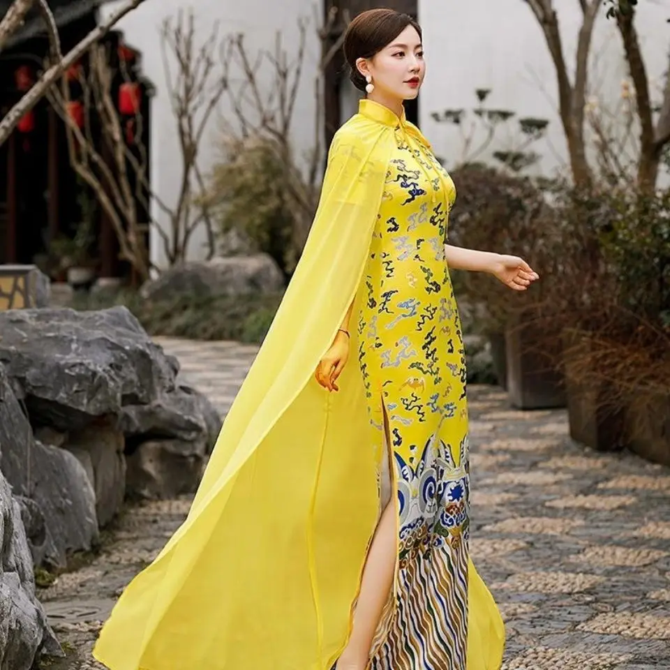 Новая Длинная накидка в китайском стиле, винтажные аксессуары, шаль, Однотонный женский костюм для Хэллоуина, карнавала вечерние, Косплея 
Новая Длинная накидка в китайском стиле, винтажные аксессуары, шаль, Однотонный женский костюм для Хэллоуина, карнавала вечерние, Косплея