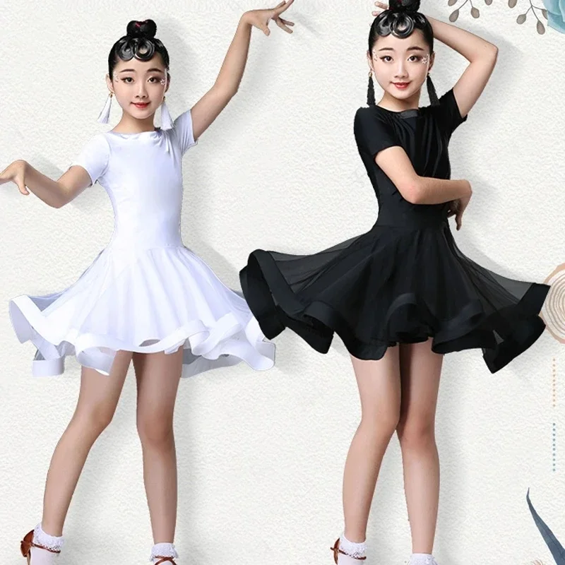 

JustSaiyan Latin Dance Dress Ballroom Salsa Dress Rumba Competition Dancewear Children Tango Costumes Wear Clothes Dancing Dress